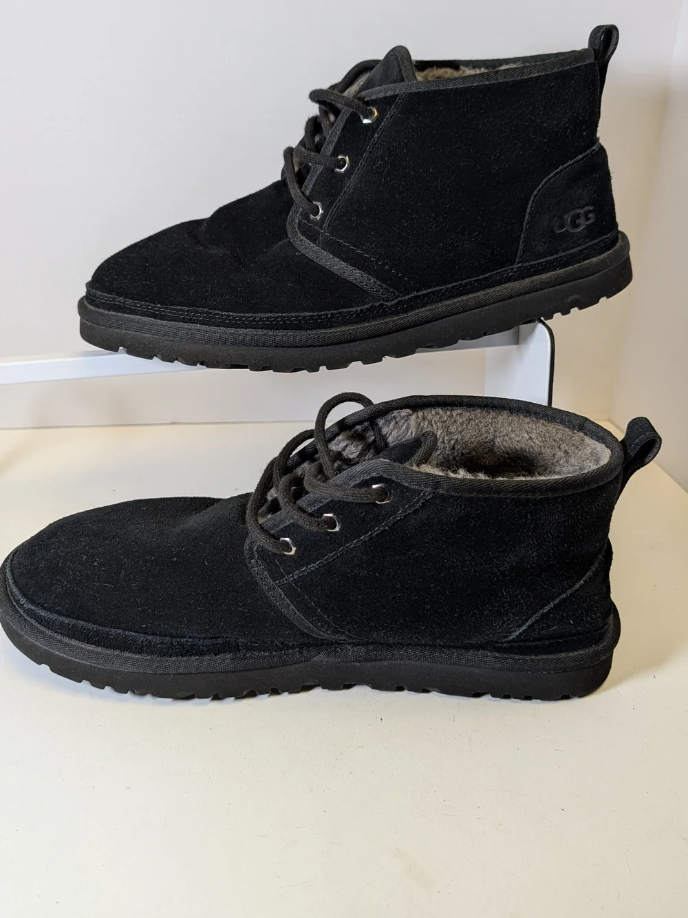 UGG Men's Black Suede Chukka Boot with Shearling Lining